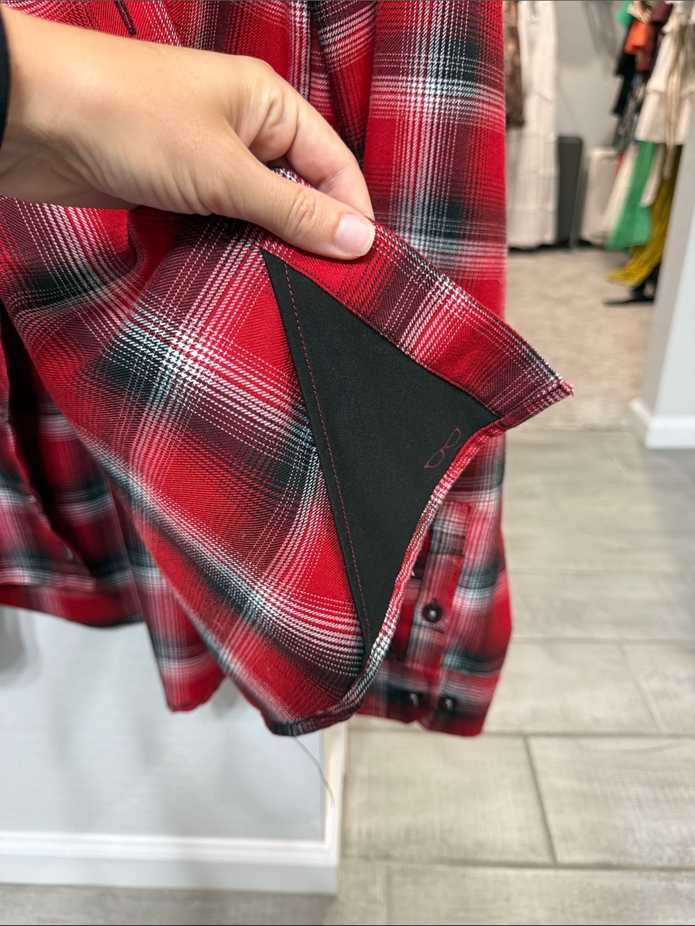 DIXXON Red and Black Plaid Button-Down Shirt - Picture 3 of 4